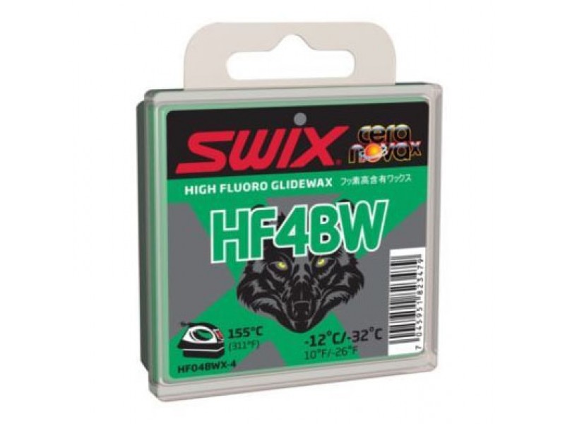 Парафин для лыж Swix HF04BW-4 c высоким содержанием фторуглерода и добавкой BW "Черный волк" (40гр.)