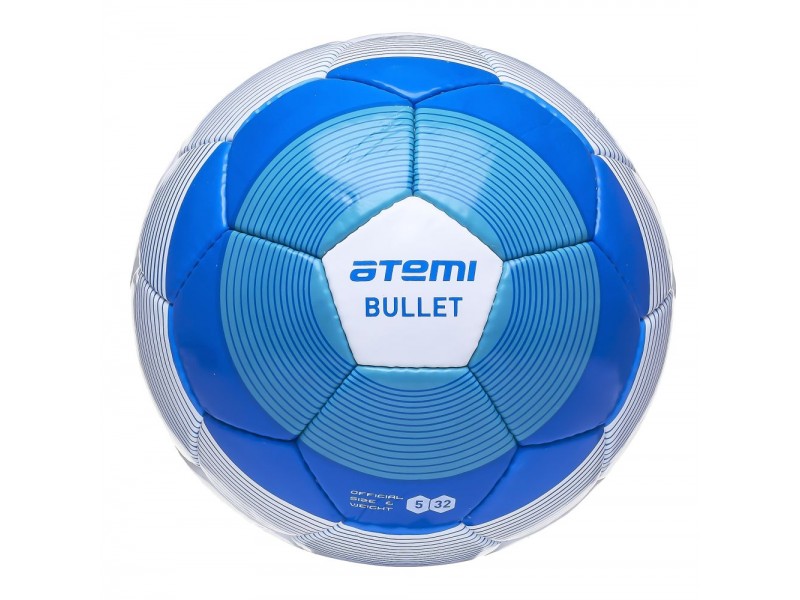 Мяч футбольный Atemi BULLET, PU, сине/бел, р.5