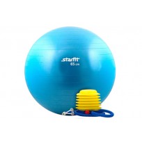 Мяч гимнастический с насосом StarFit, синий, антивзрыв, 65 см GB-102-65-BL