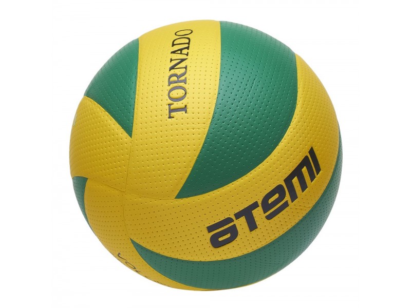 Мяч волейбольный Atemi TORNADO, синтетическая кожа PVC, желт-зел